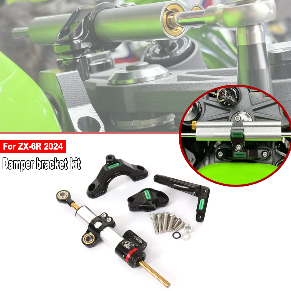 Steering Damper Stabilizer Kit Cnc - Per Kawasaki Ninja ZX 6R ZX-6R